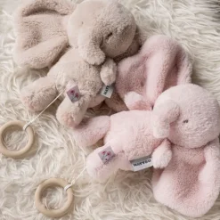 Peluche musicale éléphant - Velours - Fanfan - Rose - 24 cm