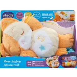 Peluche musicale Mon Chaton douce nuit orange