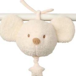 Peluche musicale - Souris Teddy - Ecru - 16 cm