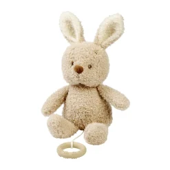 Peluche musicale teddy bébé lapin - Beige - 25cm