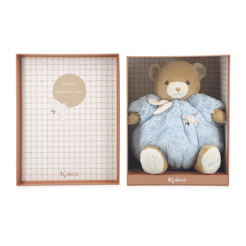 Peluche ours Patapouf 25cm bleu
