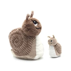 Peluche Ptipotos maman escargot Speedou et son bébé brun