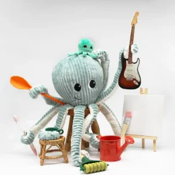 Peluche Ptipotos maman pieuvre Filou et son bébé menthe