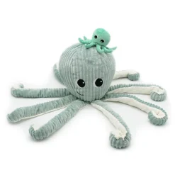 Peluche Ptipotos maman pieuvre Filou et son bébé menthe