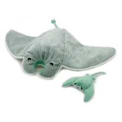 Peluche Ptipotos maman raie Mantalou et son bébé menthe