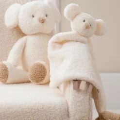 Peluche - Souris Teddy - Ecru - 34 cm