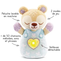 Peluche-veilleuse Mon ourson Lumi dodo