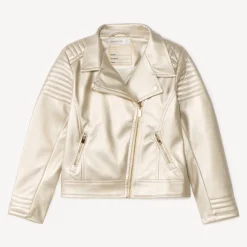 Perfecto esprit biker en simili cuir effet métallisé pour fille