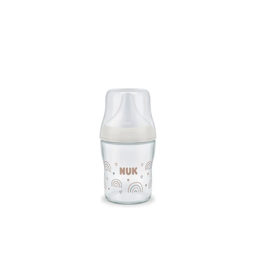 Petit biberon Perfect Match en verre 120 ml taille S - Arc-en-Ciel