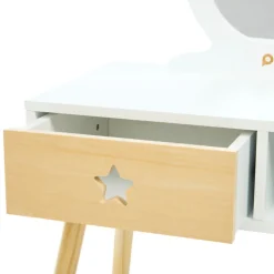 Petite coiffeuse fonctionnelle avec tabouret en bois
