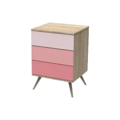 Petite commode 3 tiroirs - Rose Seventies