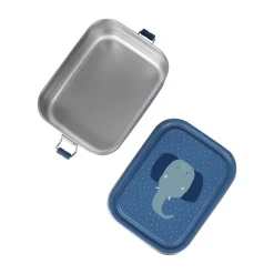 Petite lunchbox en inox Mrs. Elephant bleu