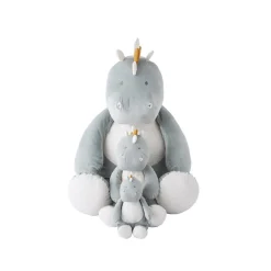 Petite peluche Dino en mousseline de coton - Eucalyptus