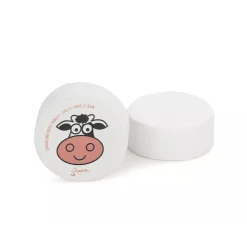 Petit galet de bain effervescent vache parfum lait de coco