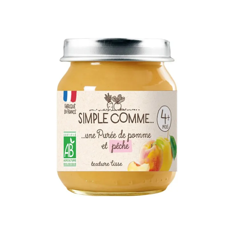Petit pot pomme et pêche bio 125 g