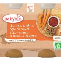 Petits pots de Légumes et Pâtes façon Bolognaise au Boeuf 2x200g