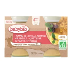 Petits pots pomme, mirabelle et quetsche 2x130g