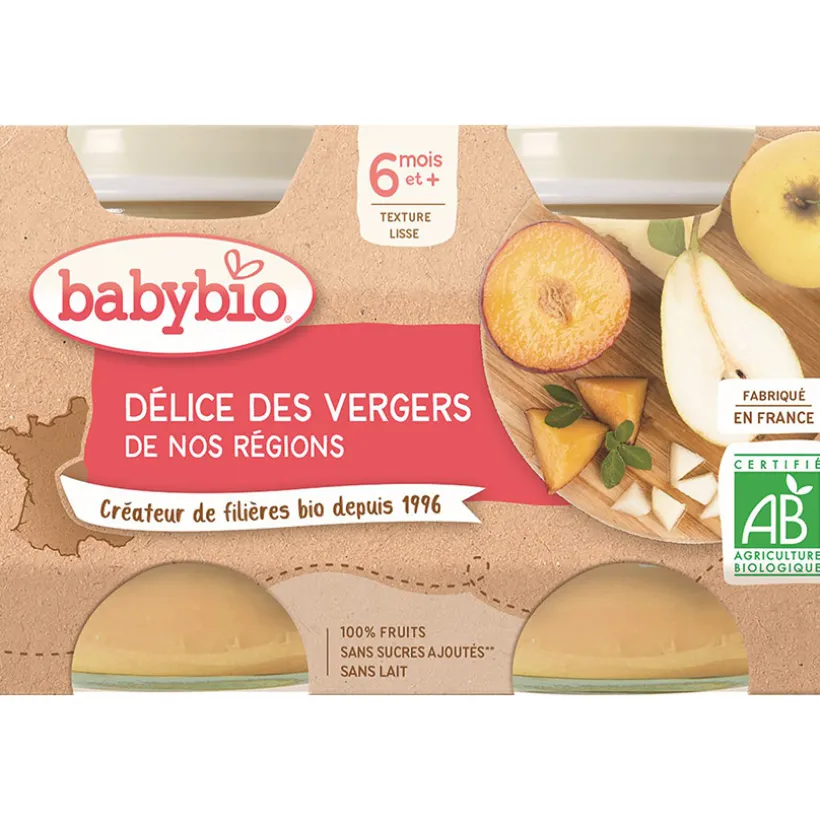 Petits pots sucrés Les Délices des Vergers de nos Régions 2x130g