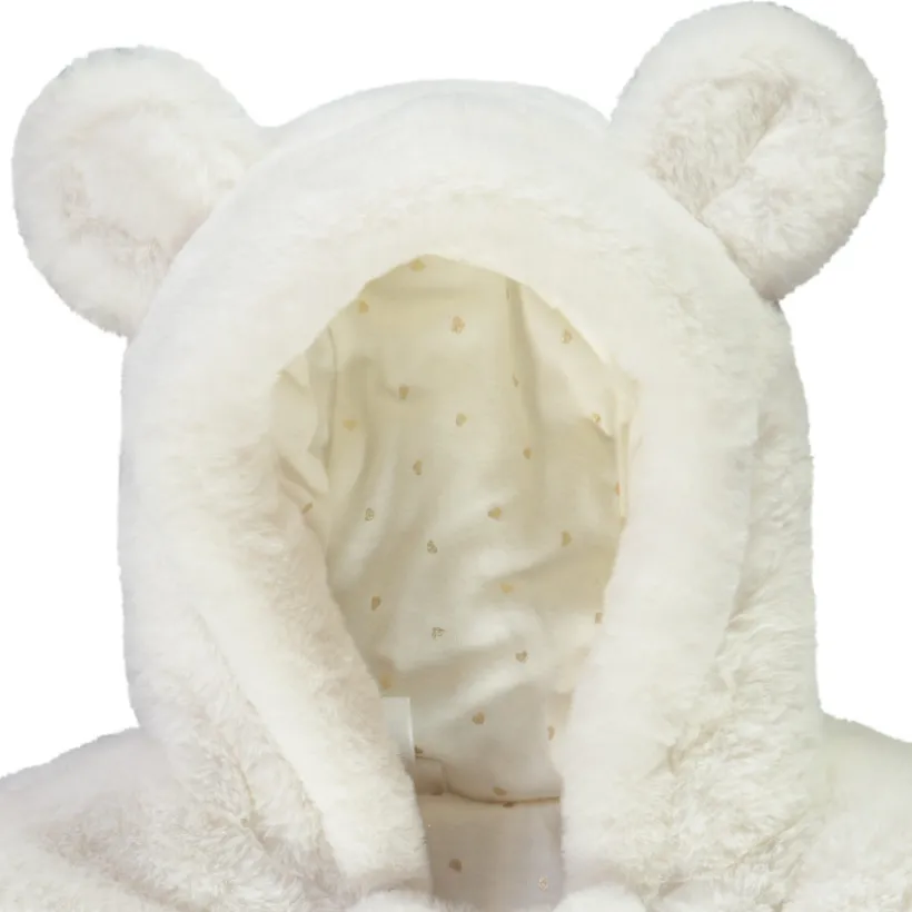 Pilote en sherpa avec capuche fantaisie et moufles amovibles pour bébé fille