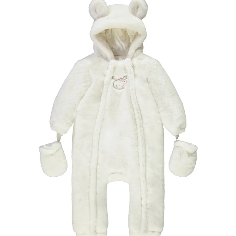 Pilote en sherpa avec capuche fantaisie et moufles amovibles pour bébé fille