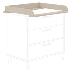 Plan à langer pour commode 3 tiroirs Eefje 95 x 93 x 57 cm Cashmere Beige