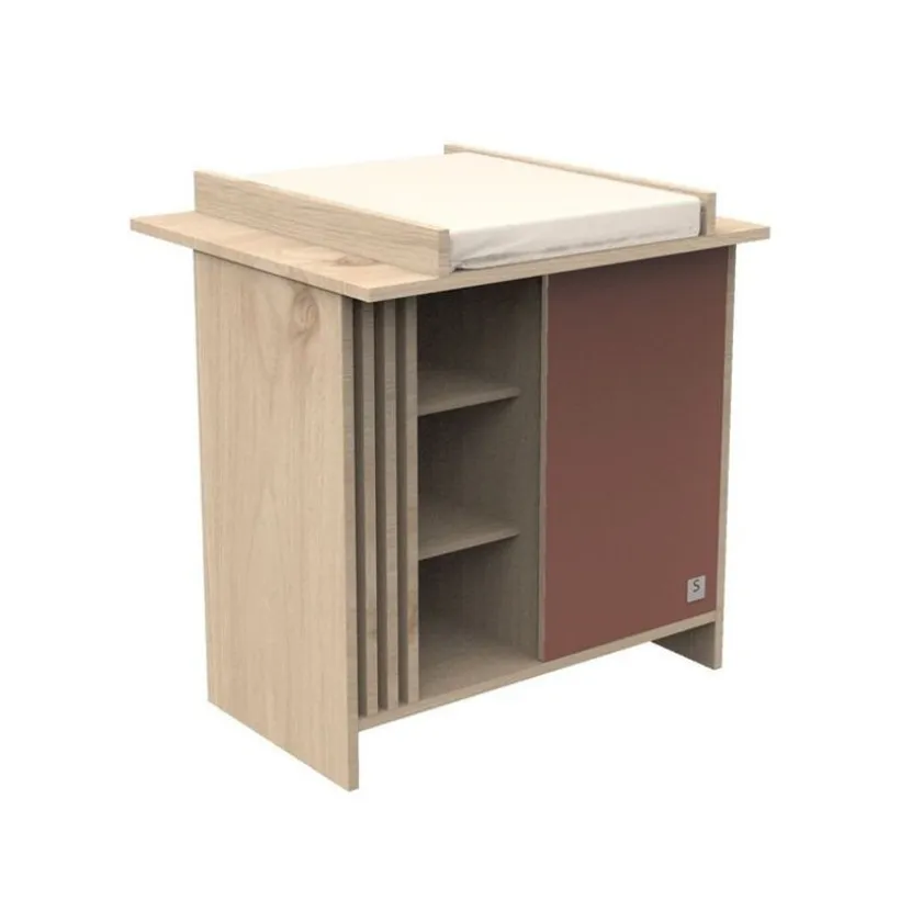Plan à langer pour commode Tokyo aspect chêne suave