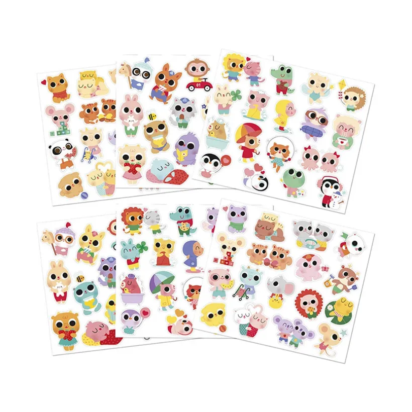 Pochette de 100 grands stickers Bébés Animaux