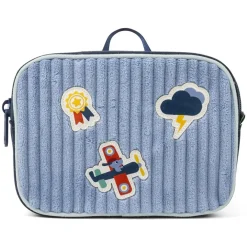 Pochette en velours avec sangle Bleu Jules