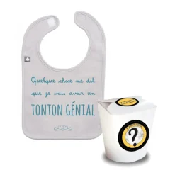 Pochette surprise avec bavoir d'annonce "Tonton génial"