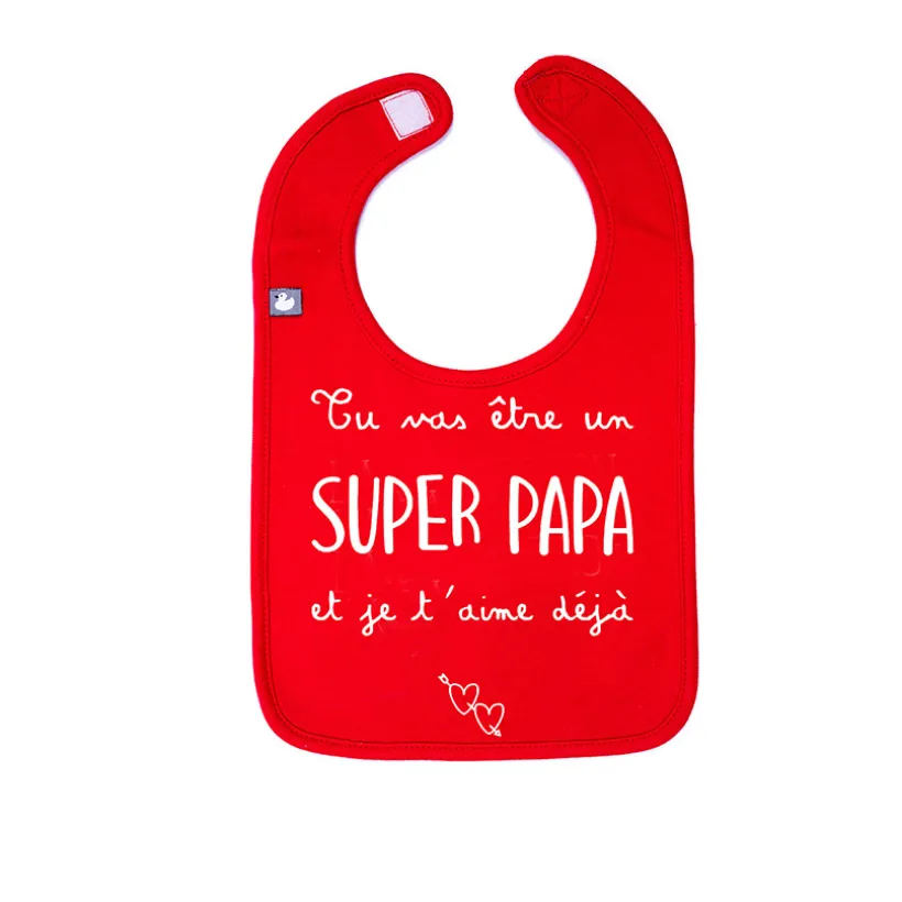 Pochette surprise + bavoir "Tu vas être un super papa"