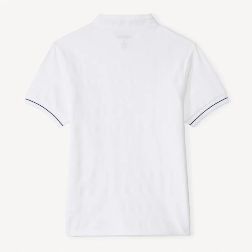 Polo manches courtes col mao broderie palmier pour garçon