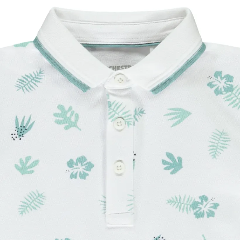 Polo manches courtes imprimé feuilles pour garçon