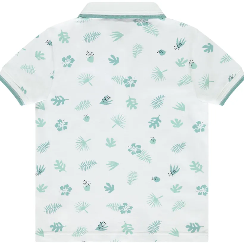 Polo manches courtes imprimé feuilles pour garçon