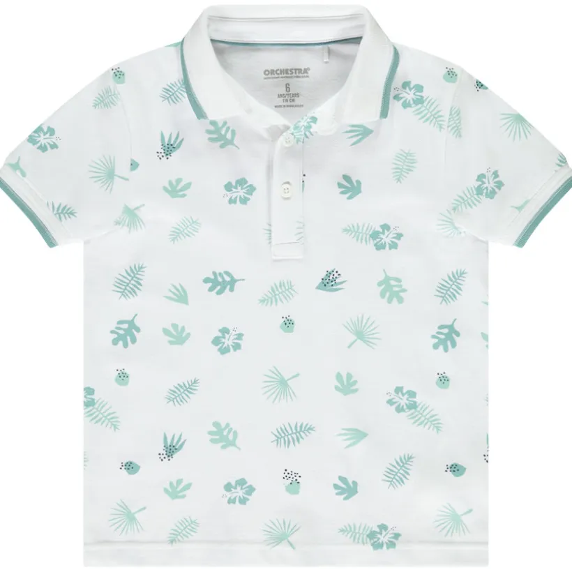 Polo manches courtes imprimé feuilles pour garçon
