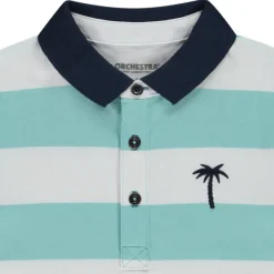 Polo manches courtes rayé broderie palmier pour garçon
