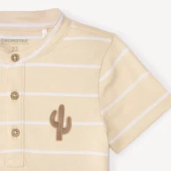 Polo manches courtes rayé patch cactus pour bébé garçon