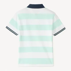 Polo manches courtes à rayures broderie bateau pour garçon