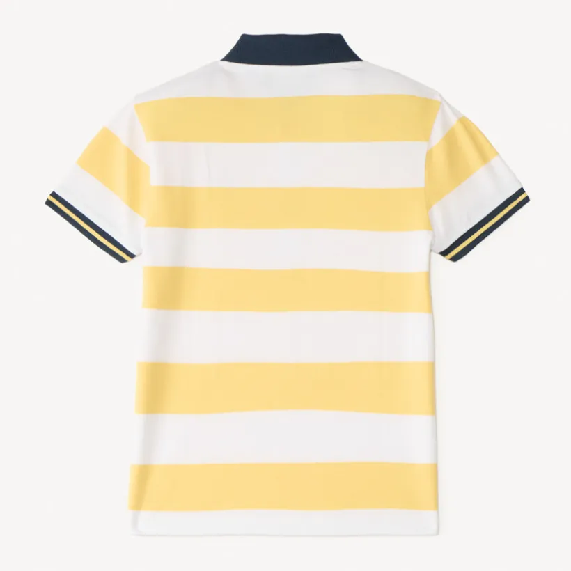 Polo manches courtes à rayures broderie bateau pour garçon