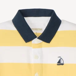 Polo manches courtes à rayures broderie bateau pour garçon