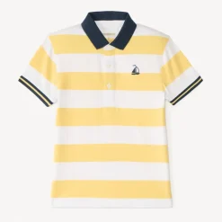Polo manches courtes à rayures broderie bateau pour garçon