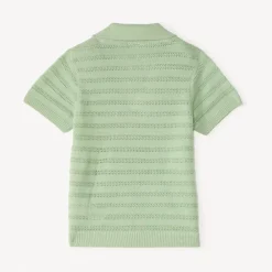 Polo manches courtes tricot fantaisie ajouré pour bébé garçon
