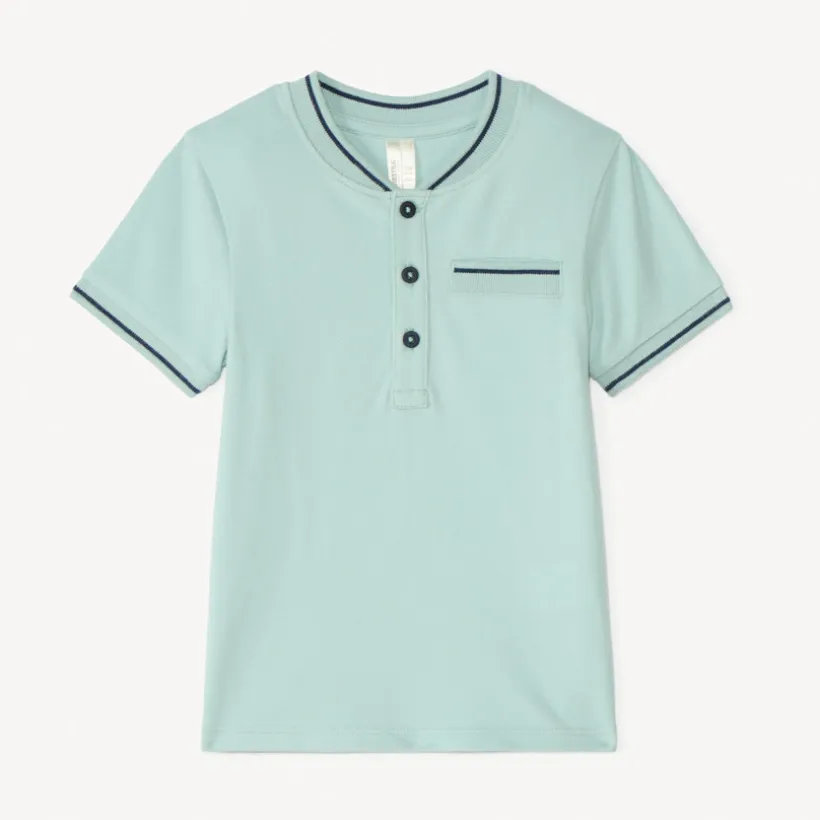 Polo manches courtes uni à col teddy pour bébé garçon