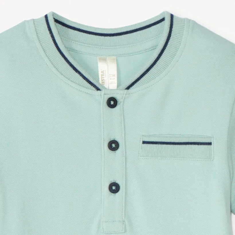 Polo manches courtes uni à col teddy pour bébé garçon