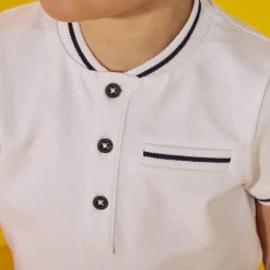 Polo manches courtes uni à col teddy pour bébé garçon