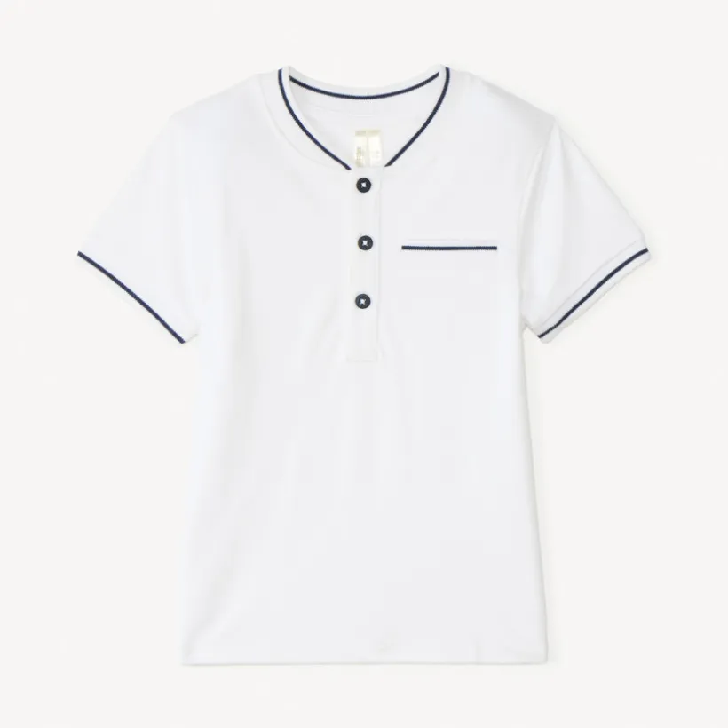 Polo manches courtes uni à col teddy pour bébé garçon