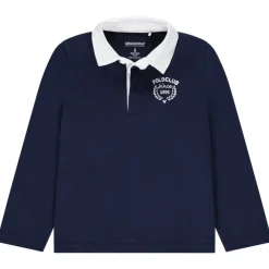 Polo manches longues brodé et bicolore pour garçon