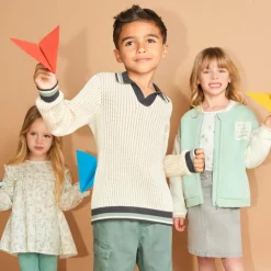 Polo manches longues en tricot pour garçon