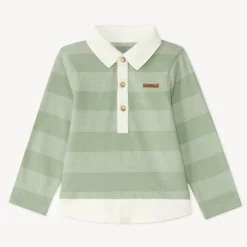 Polo manches longues rayé effet 2 en 1 pour bébé garçon