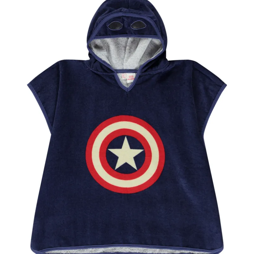 Poncho de bain ludique Captain America Marvel pour garçon