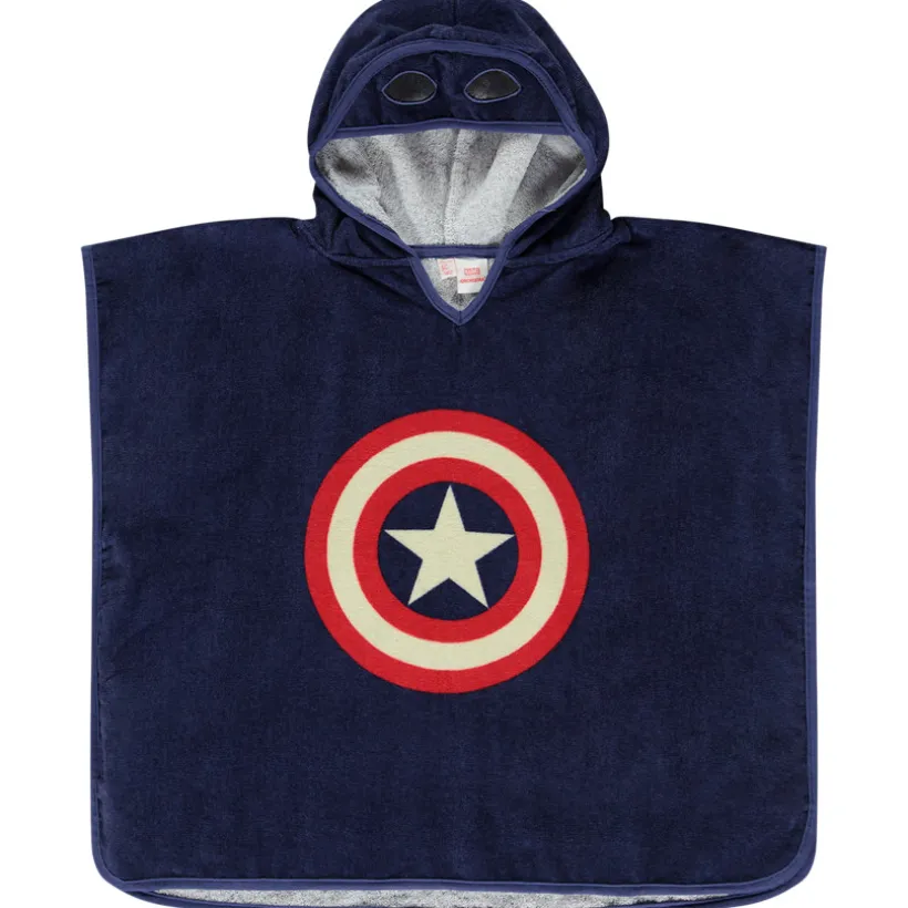 Poncho de bain ludique Captain America Marvel pour garçon